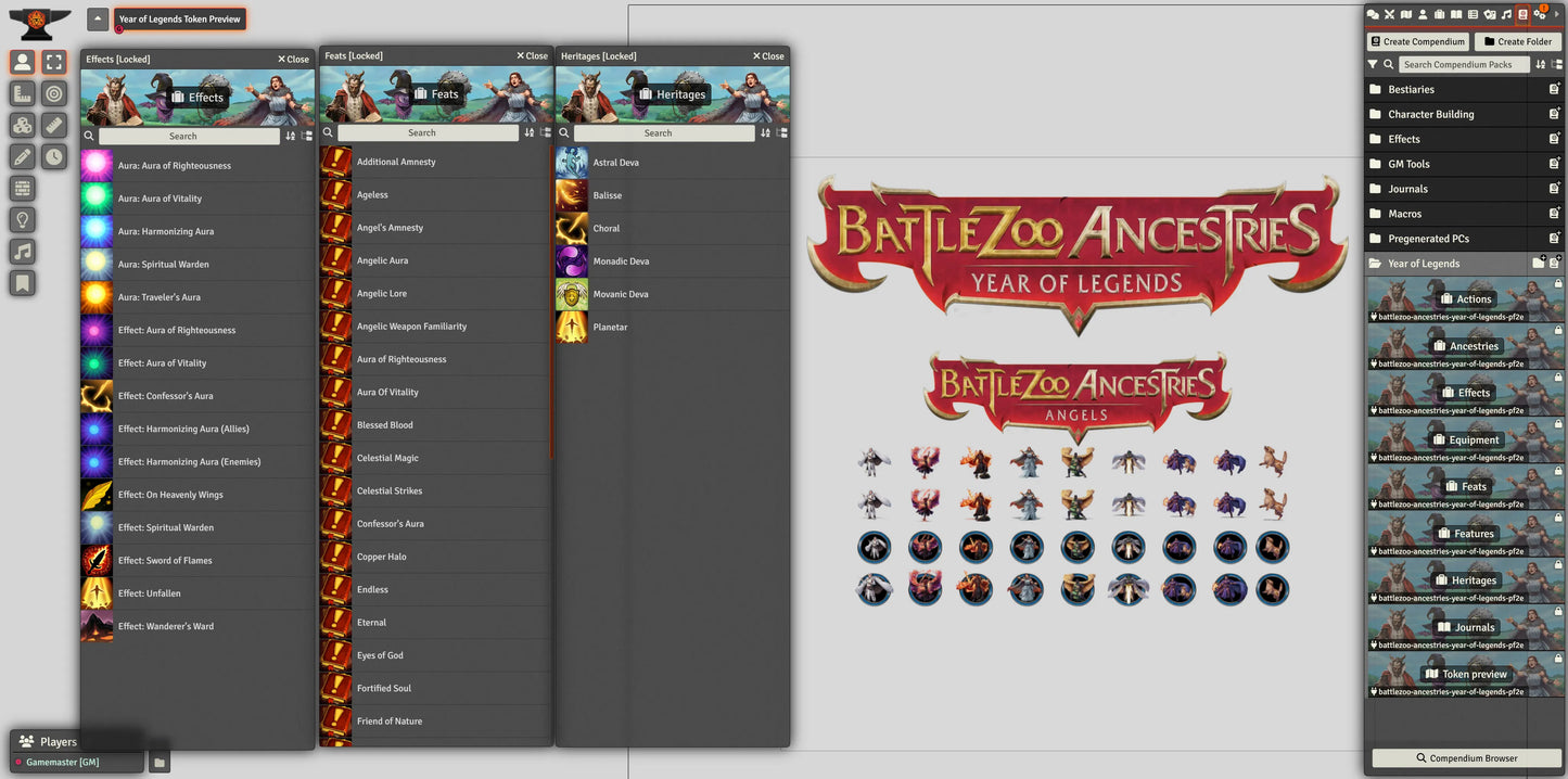 Battlezoo Ancestries: Year of Legends PDF & Foundry VTT