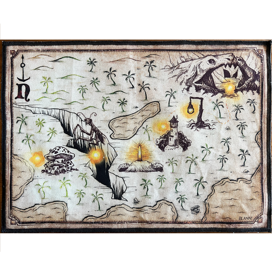 LIMITED EDITION Jewel of the Indigo Isles Cloth Map