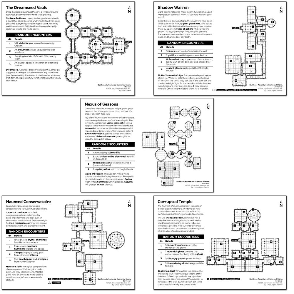 Battlezoo Adventures: Elemental Storm Shadowdark PDFs
