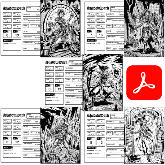 Elemental Storm Premade 1st-Level Characters Shadowdark PDFs