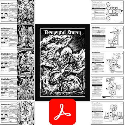 Elemental Storm Premade 1st-Level Characters Shadowdark PDFs