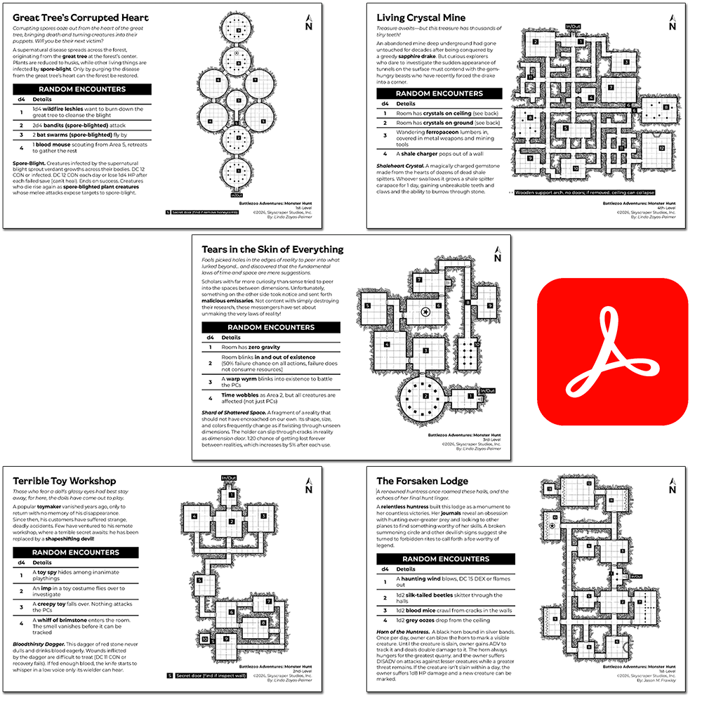 Battlezoo Adventures: Monster Hunt Shadowdark PDFs