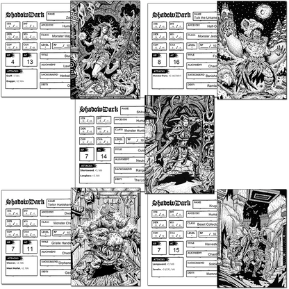 Monster Hunt Premade 1st-Level Characters Shadowdark PDFs