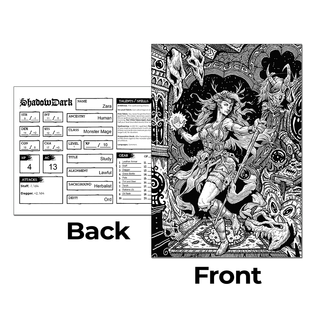 Monster Hunt Premade 1st-Level Characters Shadowdark PDFs