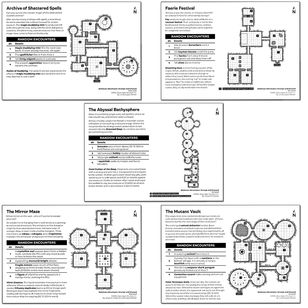 Battlezoo Adventures: Strange and Unusual Shadowdark PDFs