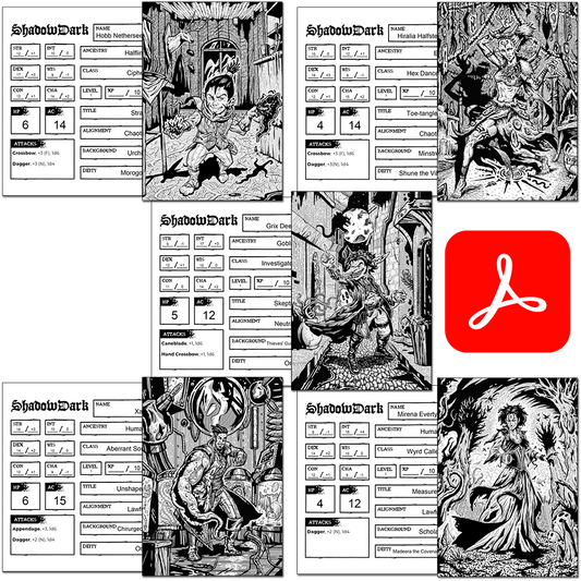 Strange and Unusual Premade 1st-Level Characters Shadowdark PDFs
