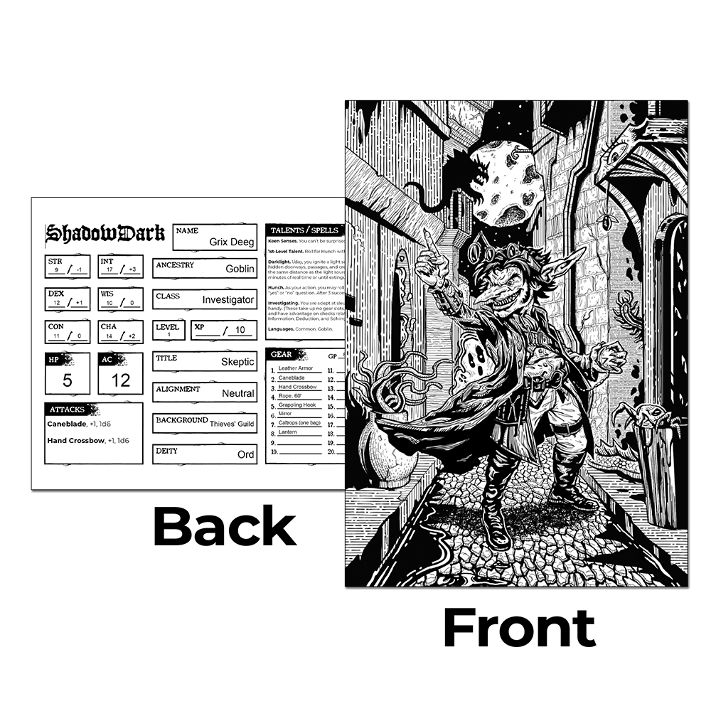 Strange and Unusual Premade 1st-Level Characters Shadowdark PDFs
